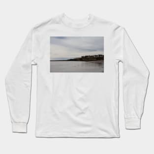 Calm Sea and Grey Sky at Druridge Bay Long Sleeve T-Shirt